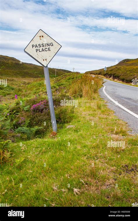 A Passing Place On A Single Track Road On The Isle Of Skye Scotland