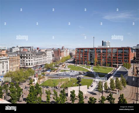 Urban Piazza At Piccadilly Place Manchester Greater Manchester Stock