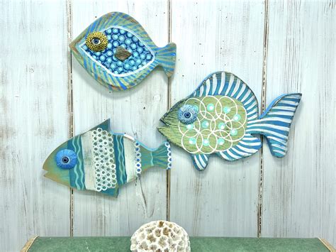 Small Tropical Fish Wooden Fish Wall Decor One Wooden Fish With