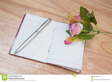 Pen Note Flowers Blurred Memories Stock Photo Image Of Education