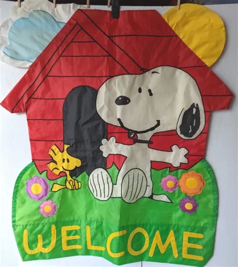 Vintage Snoopy Woodstock Welcome Quilted Windsculpture Garden House