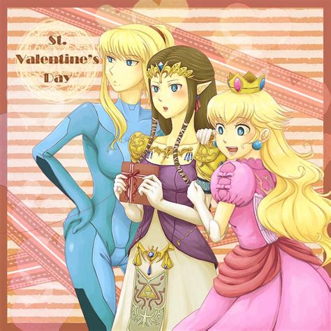 super smash bros girls peach zelda samus st valentine s day super smash bros super mario