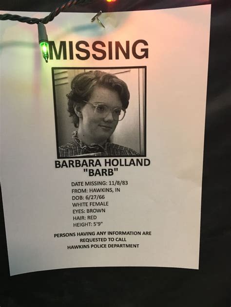 Barb Missing Poster Printable