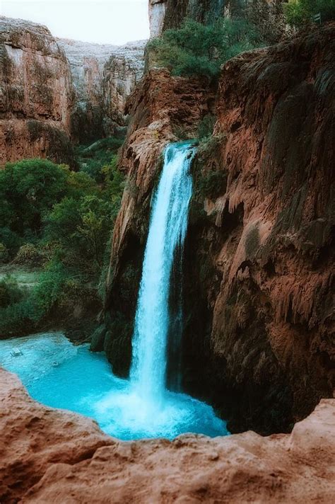 Blue Tint Havasu Falls Supai Az Photograph By Christian Marcum Pixels