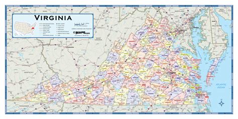 Virginia Counties Wall Map