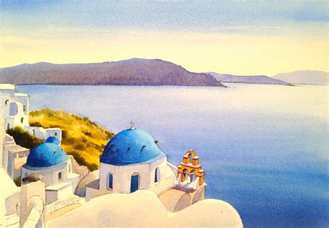Classes Watercolor Landscape Landscape Art Greek Paintings