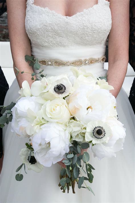 White Peony Anemone Bridal Bouquet