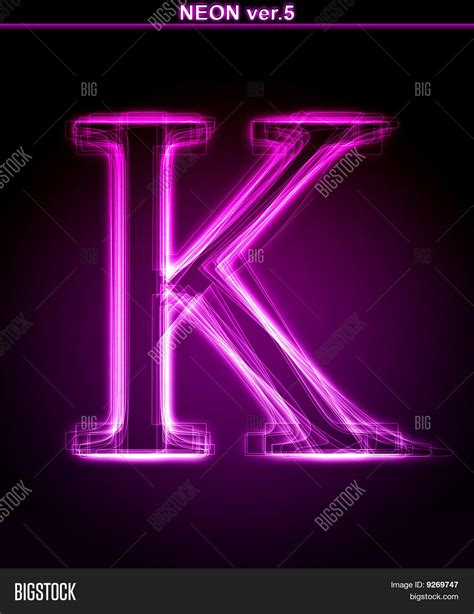 Glowing Neon Letter K Image And Photo Bigstock