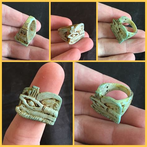 Rare Ancient Egyptian Blue Eye Of Horus Amulet Ring 300 Bc Antique Price Guide Details Page