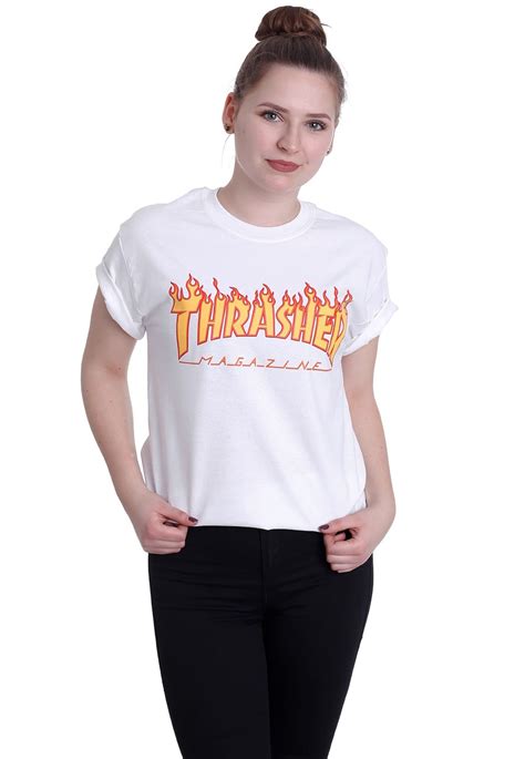 Thrasher Thrasher Flame White T Shirt Streetwear Shop Impericon