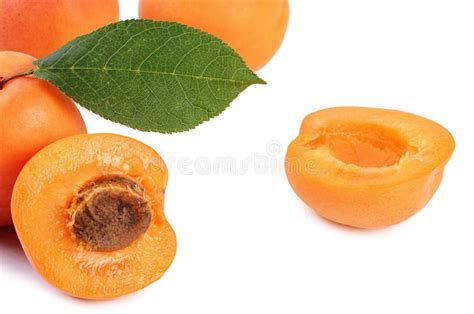 The Fresh Apricot With A Leaf Stock Image Image Of Freshness