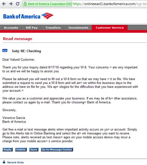 Broken Mail From Bank Of America