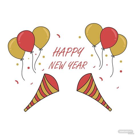 New Years Day Cartoon Clipart In Eps Illustrator  Psd Png Svg