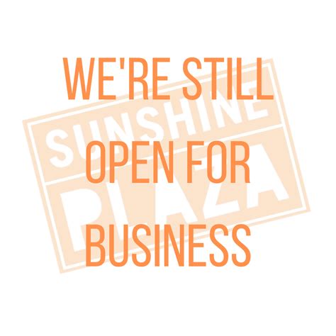 Pop on over to sunshine plaza to pick up your very own shake today. STILL OPEN FOR BUSINESS - Sunshine Plaza
