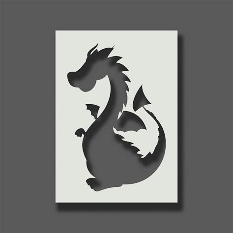 Dragon Stencil Etsy