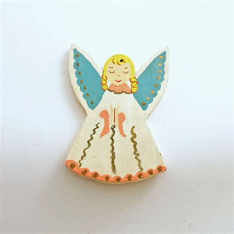 Vintage Christmas Decoration Wood Angel Ornament By Efinets On Etsy