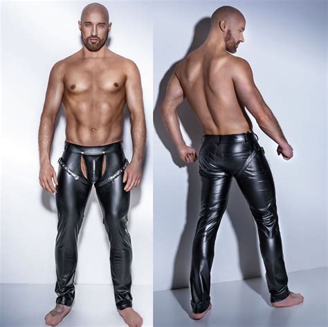 Fashion Sexy Mens Clubwear Leather Skinny Tight Pants Pu Leather