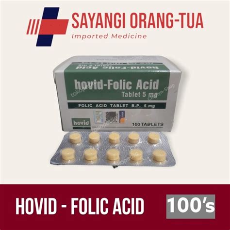 Jual Hovid Folic Acid Tablet 5mg Vitamin Ibu Hamil Shopee Indonesia