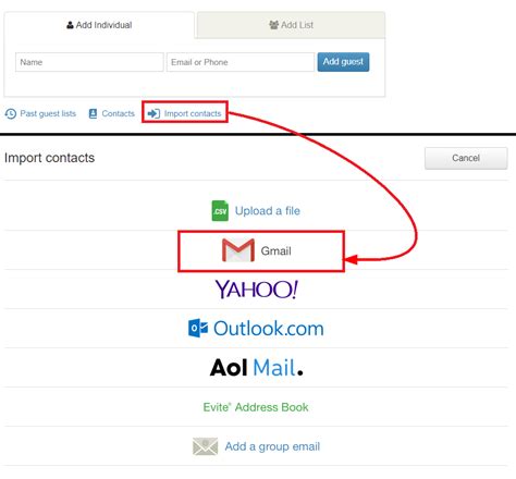 Got to more and select import and choose. How to import contacts from Gmail - Punchbowl Help Center