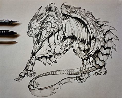 Before you jump into drawing your dragon and get lost in the details, make sure you consider the bigger picture. Full Body Pencil Dragon Drawing - bestpencildrawing