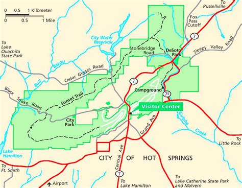 Hot Springs Area Road Map