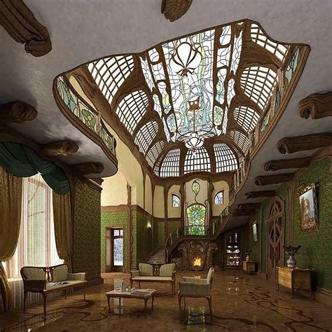 Single Fawn Library Art Nouveau Architecture Art Nouveau Interior