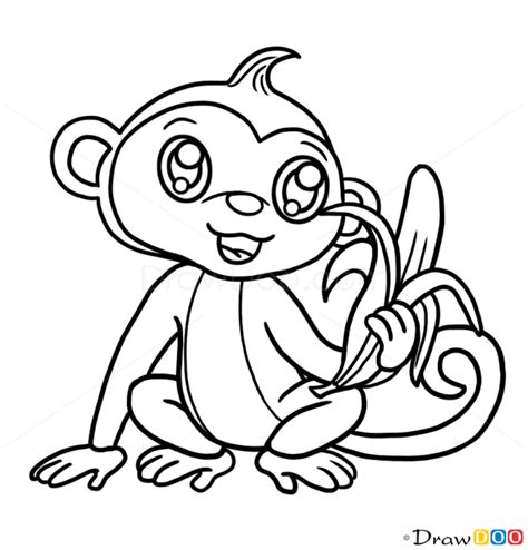 How To Draw Cute Monkey Cute Anime Animals