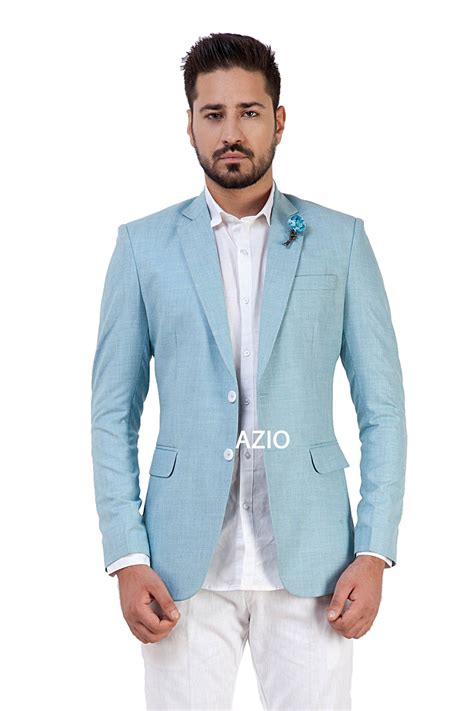 Azio Sky Blue Blazer Mens Designer Blazers Blazers For Men Mens