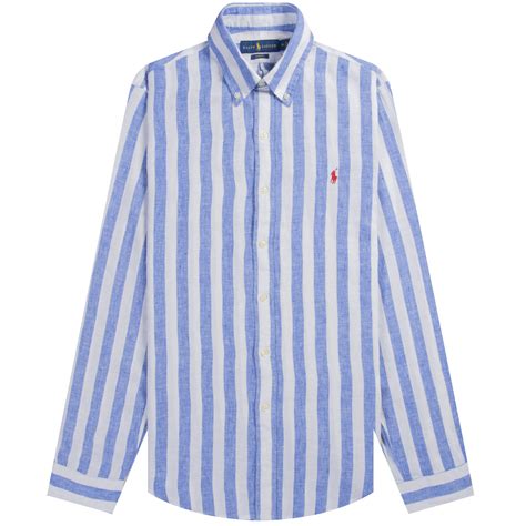 Polo Ralph Lauren Ralph Lauren Slim Fit Striped Linen Shirt Bluewhite