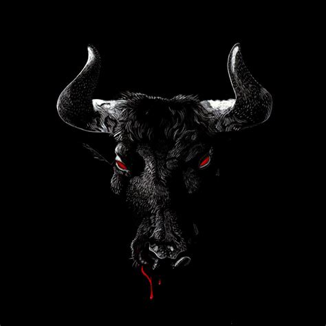Download Bull Skull In The Dark Wallpaper