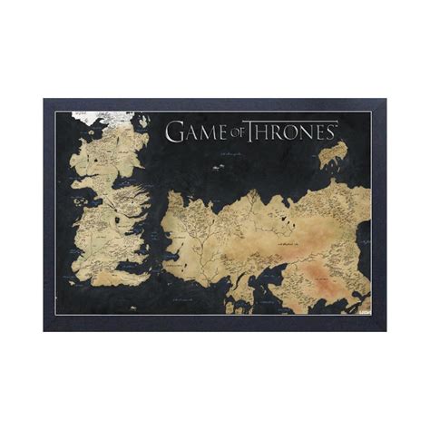 Map Of Westeros Frame Print From Game Of Thrones Hbo Shop Westeros