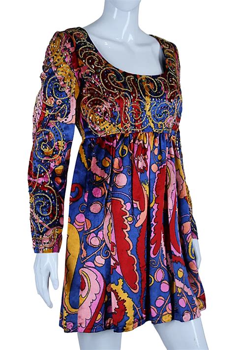 vintage 60s psych velvet mini dress selected by emberscinders free people