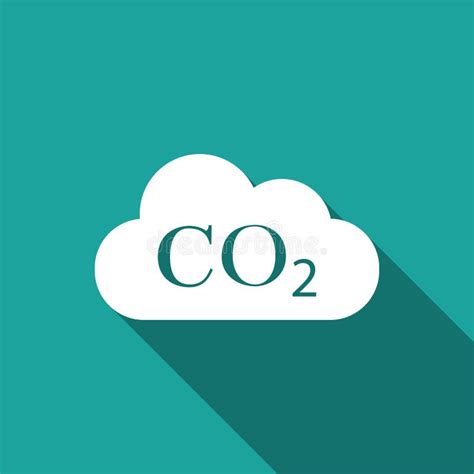 Co2 Emissions In Cloud Icon Isolated With Long Shadow Carbon Dioxide