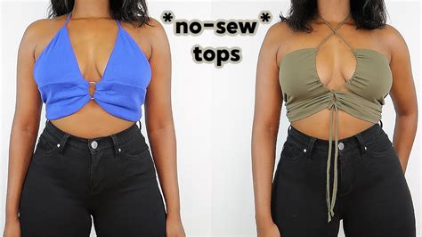 Diy No Sew Halter Tops No Sew Thrift Flips Youtube