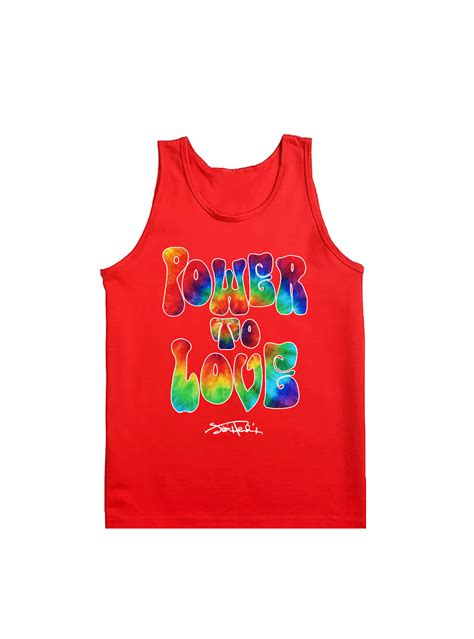 Power To Love Tie Dye Fill Red Tank Authentic Hendrix The Official