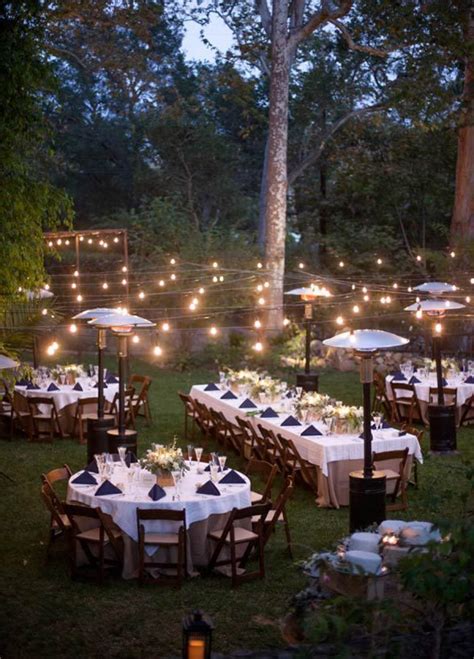 Intimate Backyard Outdoor Wedding Ideas Bruiloft Verlichting