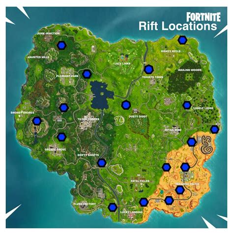Fortnite Rift Locations Map