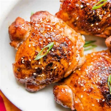 Roasted Sticky Chicken Thighs With Broccoli Healthy Nibbles By Lisa Lin