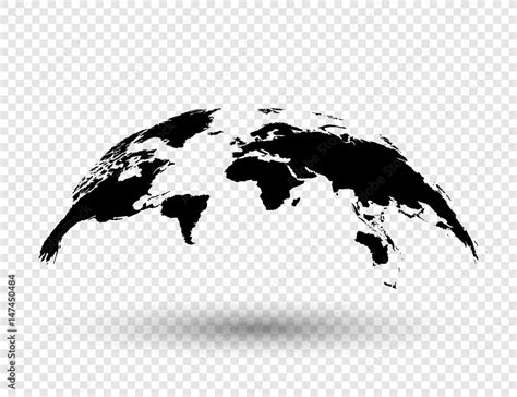 3d Earth Globe With Shadow On Isolated Background Stock Vector Adobe