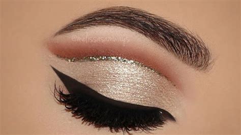 ⭐champagne Gold Glitter Cut Crease Makeup Tutorial Melissa Samways⭐