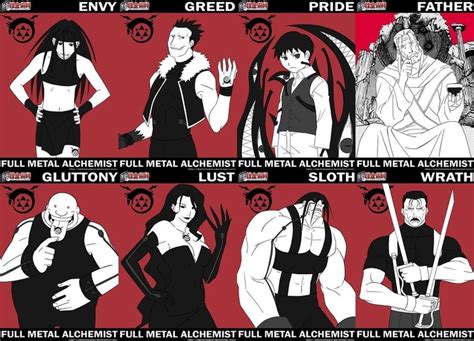 The Homunculi And Their Character Names Fullmetal Alchemist