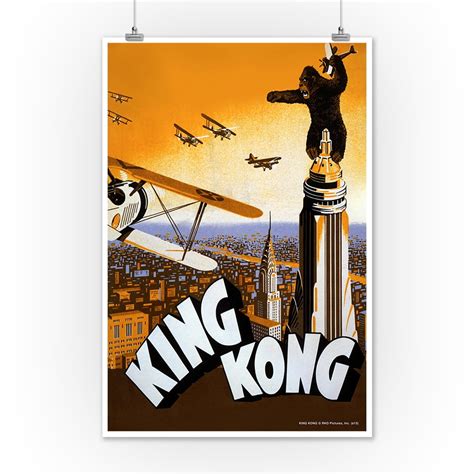 King Kong Movie Poster Empire State Building 12x18 Art Print Wall