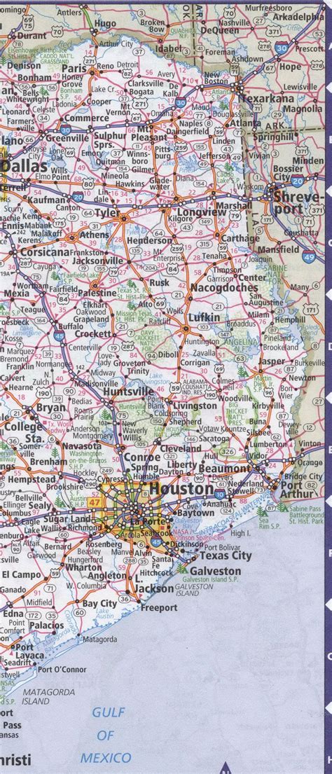 East Texas road map image. Detailed map of Eastern Texas Satellite Maps