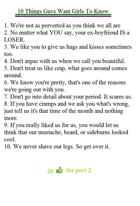 10 Things Guys Want All Girls To Know