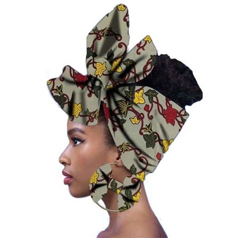 Turban Band And Creole Earring African Women Head Wraps African Turban