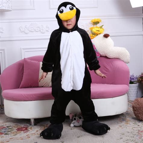 Cartoon Kids One Piece Pajamas Animal Penguin Cosplay Onesie Pajamas