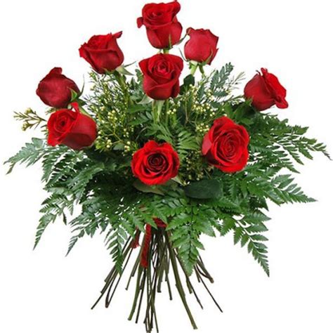 Bouquet De Fleurs De 9 Roses Rouges Amour St Valentin Roses