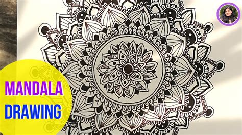 How To Draw Mandala With Black Pen Mandala Art Time Lapse Youtube
