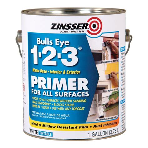 Zinsser Bulls Eye 1 2 3 1 Gal White Water Based Interiorexterior