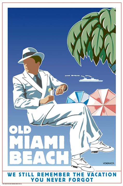 old miami beach poster available for purchase at by woody vondracek miami